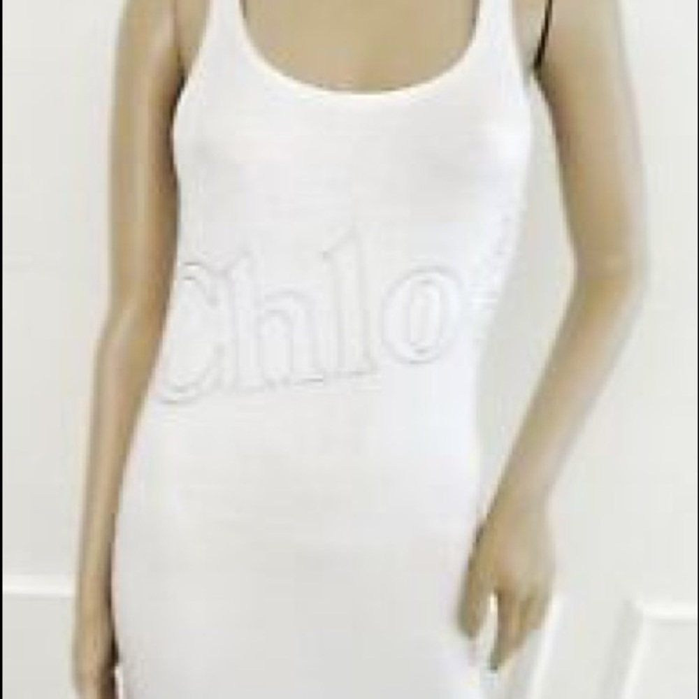 Chloe Mare Donna Summer Cover Up Tank Dress -White - Picture 7 of 7